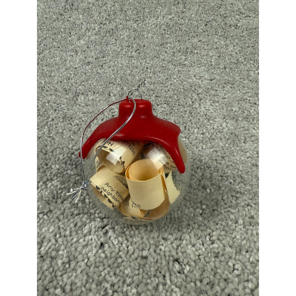 Maker's Mark Whiskey Christmas Ornament Red Wax Top With Rolled Paper Messages